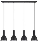 SE21-BL-4-4BL-MS2 ADEPT TUBE Black Pendant Black Metal Shade+ HOMELIGHTING 77-8553