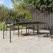 vidaXL Τραπέζι Κήπου για Φαγητό Γκρι 250 x 100 x 75 cm Πολυ ράταν