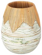 Βάζο ArteLibre Εκρού Μπαμπού/Rattan Φ25x29cm