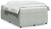 vidaXL Κρεβάτι Boxspring με Στρώμα Ανοιχτό Γκρι 120x190 εκ. Βελούδινο