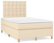 ΚΡΕΒΑΤΙ BOXSPRING ΜΕ ΣΤΡΩΜΑ ΚΡΕΜ 120X190 ΕΚ. ΥΦΑΣΜΑΤΙΝΟ 3269963