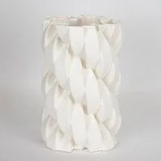 Βάζο Πορσελάνινο 3D 752-21071 18x18x31cm White Estheti Home Πορσελάνη