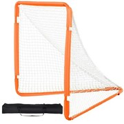 VEVOR Lacrosse Goal, 4&#039; x 4&#039; Small Kids Lacrosse Net, Folding Portable Lacrosse Goal with Carry Bag, Iron Frame Backyard Training Equipment, Quick &amp; Easy Setup, Perfect for Youth Training, Orange