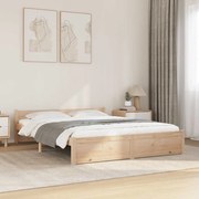 vidaXL Πλαίσιο Κρεβατιού 135 x 190 εκ. από Μασίφ Ξύλο Double