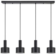 SE21-BL-4-4BL-MS1 ADEPT TUBE Black Pendant Black Metal Shade+