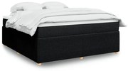 Κρεβάτι Boxspring με Στρώμα Μαύρο 180x200 εκ. Υφασμάτινο - Μαύρο