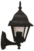 Απλίκα Τοίχου Φανάρι Αλουμινίου E27 IP44 12W Eurolamp 154-55101 Μαύρο