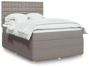 Κρεβάτι Boxspring με Στρώμα Taupe 140x190 εκ. Υφασμάτινο