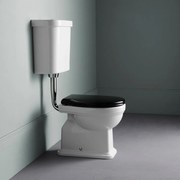 GSI Classic Medium Level 871000MNC Λεκάνη Υ.Π Κατωστόμια 73cm με Καζανάκι Χαμηλής Κατεβασιάς και Κάλυμμα Μαύρο Soft Close
