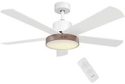 Izzy Ανεμιστήρας Οροφής Φ132cm DC65W Με LED Φως CCT IZ-9032 Λευκό-Όψη Ξύλου 224427