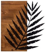 Διακοσμητικό Τοίχου Leaf 279ENZ1717 50x58cm Black-Walnut Wallity Μέταλλο,Ξύλο