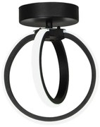 Φωτιστικό Οροφής - Πλαφονιέρα Venus 01-0352 Led 24W Φ19x24cm Black Heronia Μέταλλο
