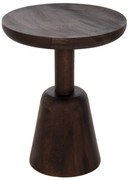 Τραπεζάκι Σαλονιού CRABB C9701 Στρογγυλό Μασίφ Ξύλο Mango Σκούρο Καφέ Φ40x49,5Υεκ. 40x40x49.5 εκ.