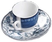 Φλυτζάνι Καφέ Με Πιατάκι Mediterraneo 25.275.17 100ml White-Blue Cryspo Trio Porcelain