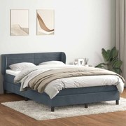 Κρεβάτι Boxspring με Στρώμα Σκούρο Γκρι 160x210 εκ. Βελούδινο - Γκρι