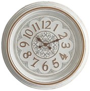 Ρολόι τοίχου Alicce Inart σε λευκή αντικέ και χρυσή απόχρωση Φ58.2x5.6εκ 58.2x58.2x5.6 εκ.