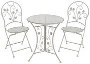 Intrahome Τραπεζαρία Abriel Intrahome σετ 3τεμ μέταλλο σε αντικέ γκρι απόχρωση | SKU: INTRAPA-248111121