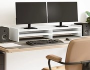 vidaXL Βάση Οθονών Λευκή 100x24x16 εκ. από Επεξ. Ξύλο