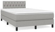 vidaXL Κρεβάτι Boxspring με Στρώμα Ανοιχτό Γκρι 120x190 εκ. Υφασμάτινο