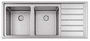 Karag BL 658 Νεροχύτης Κουζίνας Διπλός Inox Σατινέ Ανοξείδωτο Ατσάλι 1160 x 500 mm