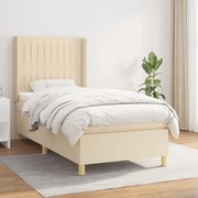 Κρεβάτι Boxspring με Στρώμα Κρεμ 90x190 εκ.Υφασμάτινο