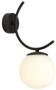 Απλίκα Φωτιστικό Τοίχου 1xE14 Ατσάλι-Γυαλί Μαύρο BOSTON Made in Poland Emibig-1109/k1-Λευκό 1109/k1