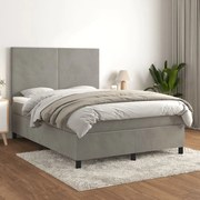 ΚΡΕΒΑΤΙ BOXSPRING ΜΕ ΣΤΡΩΜΑ ΑΝΟΙΧΤΟ ΓΚΡΙ 140X190 ΕΚ. ΒΕΛΟΥΔΙΝΟ 3142899