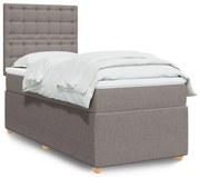 Κρεβάτι Boxspring με Στρώμα Taupe 80x200 εκ. Υφασμάτινο