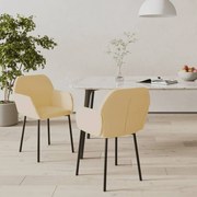 vidaXL Καρέκλες Τραπεζαρίας 2 τεμ. Κρεμ Βελούδινες