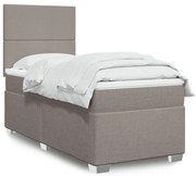 ΚΡΕΒΑΤΙ BOXSPRING ΜΕ ΣΤΡΩΜΑ TAUPE 90X190 ΕΚ.ΥΦΑΣΜΑΤΙΝΟ 3290340