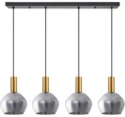 SE21-GM-4-4BL-GL2 ADEPT TUBE Gold Matt Pendant Smoked Glass+