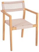 Πολυθρόνα CHARLOTTE Ξύλο Teak Φυσικό και Μπέζ Σχοινί 58x61x81Yεκ. 58x61x81 εκ.