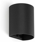 Φωτιστικό Τοίχου Sole Round Striped 40527 1xGU10 8x10cm Black Faro Barcelona