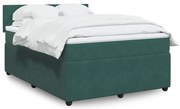 vidaXL Κρεβάτι Boxspring με Στρώμα Σκούρο Πράσινο 160x200εκ. Βελούδινο