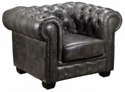CHESTERFIELD Birmingham Πολυθρόνα Σαλονιού Καθιστικού, Δέρμα Antique Grey