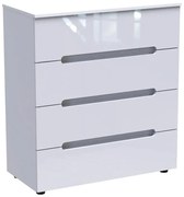 Συρταριέρα Afina mdf-μελαμίνη σε λευκή glossy απόχρωση 90x44x101 εκ. 90x43x101 εκ.