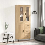 vidaXL Ντουλάπι Sonoma δρυς 69,5 x 34 x 180 εκ. από Επεξεργασμένο Ξύλο