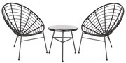 ΣΕΤ ΕΞΩΤΕΡΙΚΟΥ ΧΩΡΟΥ 3ΤΜΧ ALLEGRA HM21047.12 ΜΑΥΡΟ ΣΥΝΘ.RATTAN & ΜΕΤΑΛΛΟ