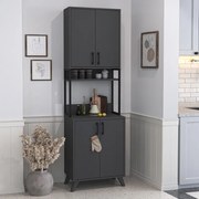 Megapap Έπιπλο Κουζίνας Sedef Ανθρακί 61x40x202,1εκ.