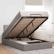 Οθωμανικό κρεβάτι με στρώμα & LEDs Taupe 120x200cm ύφασμα