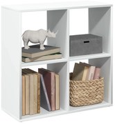 Βιβλιοθήκη Διαχωριστικού Δωματίου Λευκό 69,5 x 29 x 69,5 εκ. από Τεχνητό Ξύλο