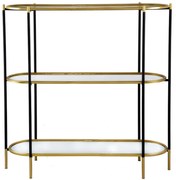 Artekko Irregular Χρυσή Κονσόλα 3 Επιπέδων με Καθρέπτη και Μαύρες Λεπτομέρειες (124x42x127)cm Artekko 82960-DS-SA