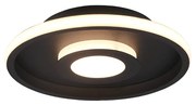 Πλαφονιέρα Οροφής IP44 Μαύρο Ματ 30xH6cm Led 28w 3000K 3200lm Switch Dimmer Trio Lighting Ascari 680810332