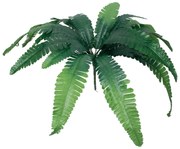 GloboStar® BOSTON FERN BIG 78292 Τεχνητό Φυτό Φτέρη Βοστώνης Μεγάλη - Μπουκέτο Διακοσμητικών Φυτών - Κλαδιών με Φύλλωμα Πράσινο Υ52cm