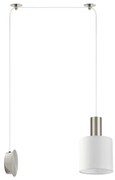 SE21-NM-4-NM1W-SH1 ADEPT TUBE Nickel Matt Wall Lamp White Fabric Shade+