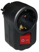 Adeleq Αντάπτορας Σούκο Θηλυκό Σε Φις Σούκο Αρσενικό Με Διακόπτη Μαύρο 16Α-250V 15-0971