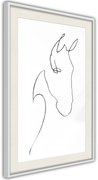 Αφίσα - Sketch of a Horse's Head - 40x60 - Λευκό - Με πασπαρτού