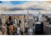 Πίνακας Γυάλινος City View 100x150εκ. - Μπεζ