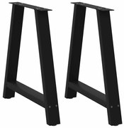 Πόδια Τραπεζαρίας σε Σχήμα Α, 2 τεμ. Μαύρο, Ατσάλι 80x(72-73) εκ.