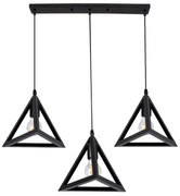 Φωτιστικό Οροφής Triangle 00621 E27 70x22x130cm Black GloboStar